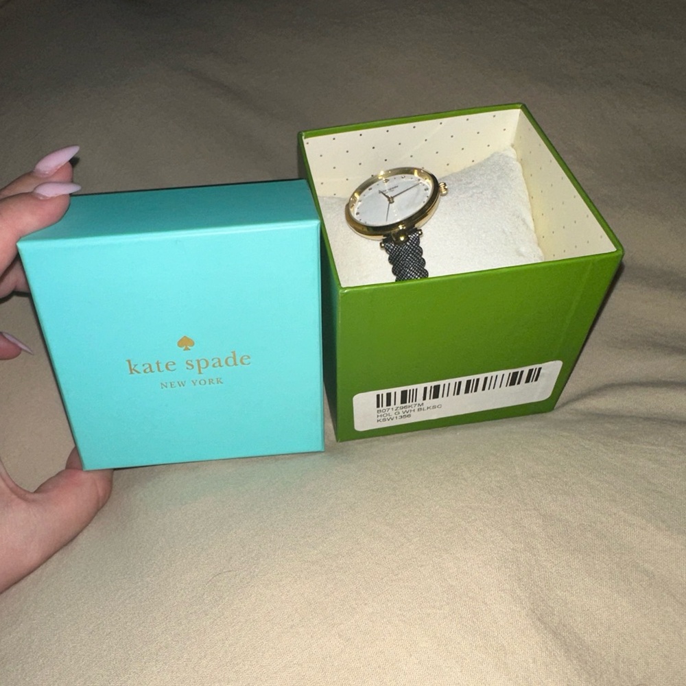 Kate Spade Gold & Black Leather Watch - Picture 2 of 5